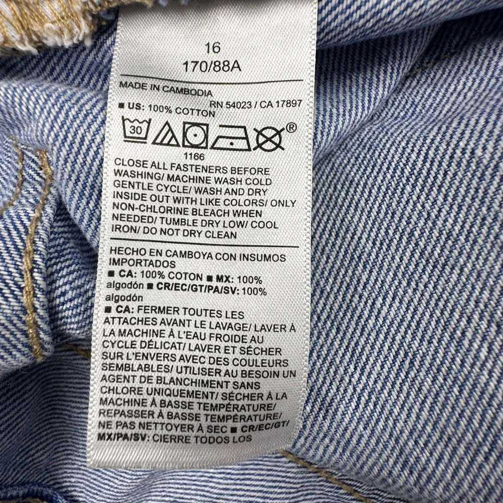 Old Navy Womens Wow Baggy Short High Rise Medium Wash Blue Denim Size 16
